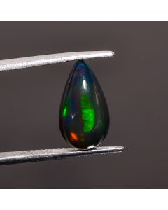 Mind Blowing Top Grade Quality 100% Natural Black Ethiopian Opal Pear Shape Cabochon Loose Gemstone For Making Jewelry 14X8X4mm 2.8 Ct SN415