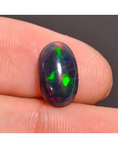 Outstanding Top Grade Quality 100% Natural Black Ethiopian Opal Oval Shape Cabochon Loose Gemstone For Making Jewelry 12X7X4mm 1.7 Ct SN-416