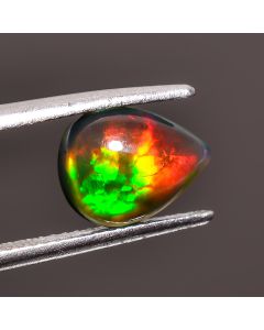 Splendid Top Grade Quality 100% Natural Black Ethiopian Opal Pear Shape Cabochon Loose Gemstone For Making Jewelry 10X7X3 mm 1.35 Ct. SN-417