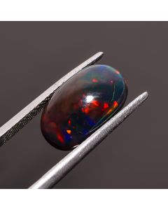 Superb Top Grade Quality 100% Natural Black Ethiopian Opal Radiant Shape Cabochon Loose Gemstone For Making Jewelry 13X8X5 mm 2.75 Ct SN-418