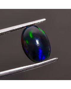 Tempting Top Grade Quality 100% Natural Black Ethiopian Opal Oval Shape Cabochon Loose Gemstone For Making Jewelry 12X8X4 mm 1.75 Ct. SN-421