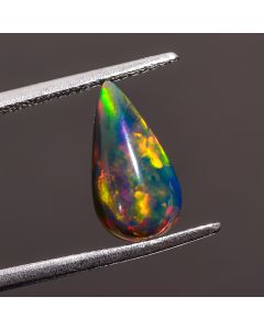 Terrific Top Grade Quality 100% Natural Black Ethiopian Opal Pear Shape Cabochon Loose Gemstone For Making Jewelry 12X7X3 mm 1.45 Ct. SN-422