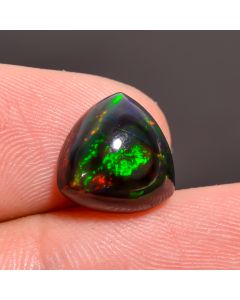 Unique Top Grade Quality 100% Natural Black Ethiopian Opal Trillion Shape Cabochon Loose Gemstone For Making Jewelry 11X11X5mm 2.95 Ct SN423