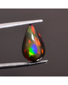 Amazing Top Grade Quality 100% Natural Welo Fire Black Ethiopian Opal Pear Shape Cabochon Gemstone For Making Jewelry 13X8X5mm 2.9 Ct SN-426