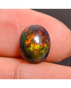 Exclusive Top Grade Quality 100% Natural Black Ethiopian Opal Oval Shape Cabochon Loose Gemstone For Making Jewelry 10X8X4 mm 2.05 Ct SN-433