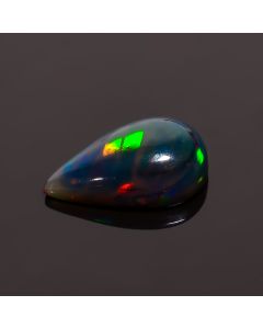 Elegant Top Grade Quality 100% Natural Welo Fire Black Ethiopian Opal Pear Shape Cabochon Gemstone For Making Jewelry 13X8X4mm 2.2 Ct SN-434