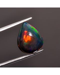 Fantastic Top Grade Quality 100% Natural Black Ethiopian Opal Pear Shape Cabochon Loose Gemstone For Making Jewelry 16X13X6mm 5.85 Ct SN-436