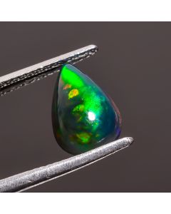 Gorgeous Top Grade Quality 100% Natural Black Ethiopian Opal Pear Shape Cabochon Loose Gemstone For Making Jewelry 11X7X4 mm 1.25 Ct. SN-437