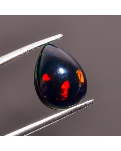 Incredible Top Grade Quality 100% Natural Black Ethiopian Opal Pear Shape Cabochon Loose Gemstone For Making Jewelry 13X9X4mm 2.25 Ct SN-439