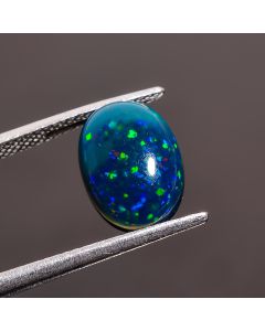 Marvellous Top Grade Quality 100% Natural Black Ethiopian Opal Oval Shape Cabochon Loose Gemstone For Making Jewelry 11X8X4 mm 2.1 Ct SN-440