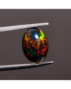 Outstanding Top Grade Quality 100% Natural Black Ethiopian Opal Oval Shape Cabochon Loose Gemstone For Making Jewelry 11X8X4mm 1.65 Ct SN442