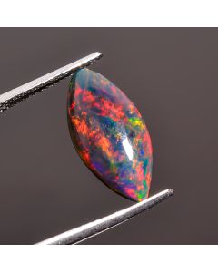 Classic Top Grade Quality 100% Natural Black Ethiopian Opal Marquise Shape Cabochon Loose Gemstone For Making Jewelry 17X8X3mm 2.15 Ct SN444