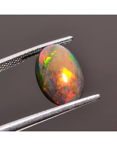 Outstanding Top Grade Quality 100% Natural Black Ethiopian Opal Oval Shape Cabochon Loose Gemstone For Making Jewelry 13X8X4mm 2.6 Ct SN-447