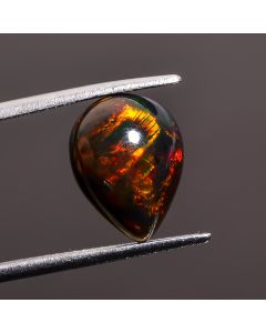 Splendid Top Grade Quality 100% Natural Black Ethiopian Opal Pear Shape Cabochon Loose Gemstone For Making Jewelry 13X10X5 mm 3.3 Ct. SN-448