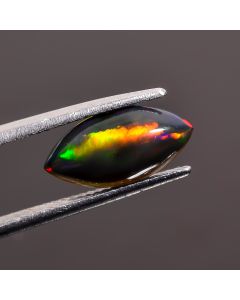 Supreme Top Grade Quality 100% Natural Black Ethiopian Opal Marquise Shape Cabochon Loose Gemstone For Making Jewelry 14X7X4mm 1.7 Ct SN-451