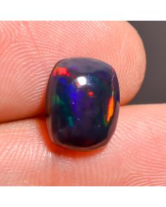 Wonderful Top Grade Quality 100% Natural Black Ethiopian Opal Radiant Shape Cabochon Loose Gemstone For Making Jewelry 10X8X4mm 1.7 Ct SN455