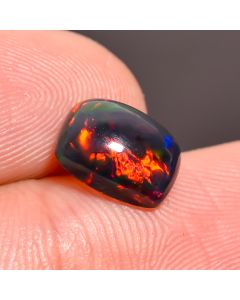 Awesome Top Grade Quality 100% Natural Black Ethiopian Opal Radiant Shape Cabochon Loose Gemstone For Making Jewelry 9X7X4 mm 1.55 Ct SN-459