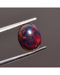 Classic Top Grade Quality 100% Natural Welo Fire Black Ethiopian Opal Oval Shape Cabochon Gemstone For Making Jewelry 10X8X4mm 1.7 Ct SN-461