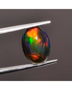 Fantastic Top Grade Quality 100% Natural Black Ethiopian Opal Oval Shape Cabochon Loose Gemstone For Making Jewelry 12X9X4 mm 2.1 Ct. SN-467