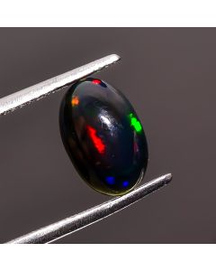 Gorgeous Top Grade Quality 100% Natural Black Ethiopian Opal Oval Shape Cabochon Loose Gemstone For Making Jewelry 11X7X4 mm 1.45 Ct. SN-468