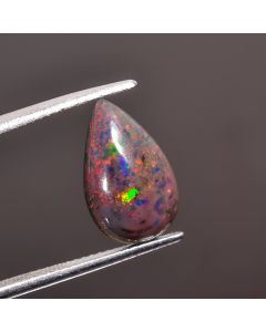 Marvellous Top Grade Quality 100% Natural Black Ethiopian Opal Pear Shape Cabochon Loose Gemstone For Making Jewelry 14X8X4mm 2.35 Ct SN-471