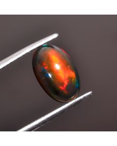 Mind Blowing Top Grade Quality 100% Natural Black Ethiopian Opal Oval Shape Cabochon Loose Gemstone For Making Jewelry 12X8X4mm 2.1 Ct SN472