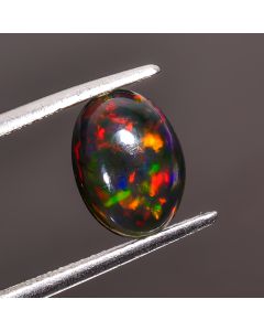 Mind Blowing Top Grade Quality 100% Natural Black Ethiopian Opal Oval Shape Cabochon Gemstone For Making Jewelry 10X7X3 mm 1.25 Ct. SN-477