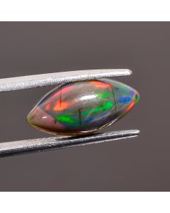 Stunning Top Grade Quality 100% Natural Black Ethiopian Opal Marquise Shape Cabochon Loose Gemstone For Making Jewelry 16X8X5 mm 3 Ct SN-484