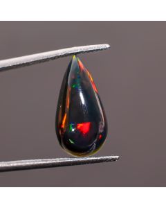 Tempting Top Grade Quality 100% Natural Black Ethiopian Opal Pear Shape Cabochon Loose Gemstone For Making Jewelry 17X8X5 mm 3.15 Ct. SN-486