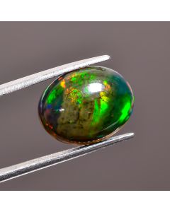 Unique Top Grade Quality 100% Natural Welo Fire Black Ethiopian Opal Oval Shape Cabochon Gemstone For Making Jewelry 15X12X5mm 3.95 Ct SN488