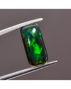 Attractive Top Grade Quality 100% Natural Black Ethiopian Opal Radiant Shape Cabochon Gemstone For Making Jewelry 13X6X4 mm 2.05 Ct. SN-492