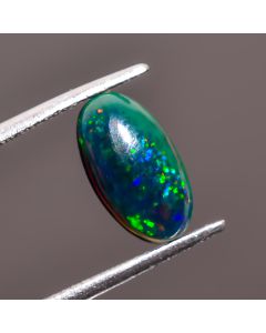 Excellent Top Grade Quality 100% Natural Black Ethiopian Opal Oval Shape Cabochon Loose Gemstone For Making Jewelry 12X7X3 mm 1.2 Ct. SN-497