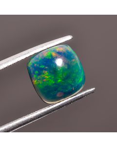 Exclusive Top Grade Quality 100% Natural Black Ethiopian Opal Cushion Shape Cabochon Loose Gemstone For Making Jewelry 9X9X4 mm 2 Ct. SN-498