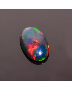 Elegant Top Grade Quality 100% Natural Welo Fire Black Ethiopian Opal Oval Shape Cabochon Gemstone For Making Jewelry 10X6X3mm 0.7 Ct SN-499