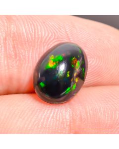 Incredible Top Grade Quality 100% Natural Black Ethiopian Opal Oval Shape Cabochon Loose Gemstone For Making Jewelry 11X8X5 mm 1.9 Ct SN-504