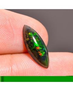 Outstanding Top Grade Quality 100% Natural Black Ethiopian Opal Marquise Shape Cabochon Gemstone For Making Jewelry 15X6X4 mm 1.3 Ct. SN-507