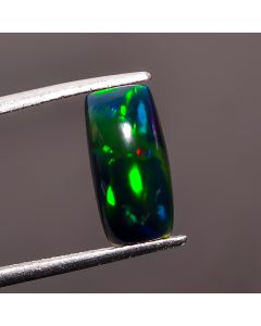 Splendid Top Grade Quality 100% Natural Black Ethiopian Opal Radiant Shape Cabochon Loose Gemstone For Making Jewelry 13X6X4mm 2.55 Ct SN513