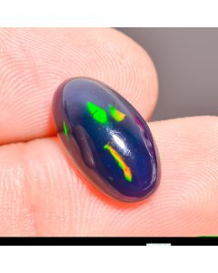 Stunning Top Grade Quality 100% Natural Welo Fire Black Ethiopian Opal Oval Shape Cabochon Gemstone For Making Jewelry 15X8X4mm 2.6 Ct SN518