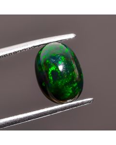 Unique Top Grade Quality 100% Natural Welo Fire Black Ethiopian Opal Oval Shape Cabochon Gemstone For Making Jewelry 10X8X5mm 2.35 Ct SN-522