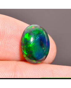 Amazing Top Grade Quality 100% Natural Black Ethiopian Opal Oval Shape Cabochon Loose Gemstone For Making Jewelry 12X10X4 mm 3.05 Ct. SN-525