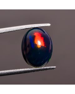 Attractive Top Grade Quality 100% Natural Black Ethiopian Opal Oval Shape Cabochon Loose Gemstone For Making Jewelry 12X9X4 mm 2.3 Ct SN-526