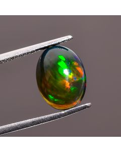 Gorgeous Top Grade Quality 100% Natural Black Ethiopian Opal Oval Shape Cabochon Loose Gemstone For Making Jewelry 12X9X4 mm 2.45 Ct. SN-536