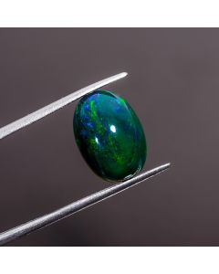 Marvellous Top Grade Quality 100% Natural Multi Fire Black Ethiopian Opal Oval Shape Cabochon Gemstone For Making Jewelry 15X11X6 mm 5.4 Ct. 