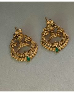 Buy 1 Pear Antique Chandbali Designer Pure Copper Stud Weddings Earring Jewelry