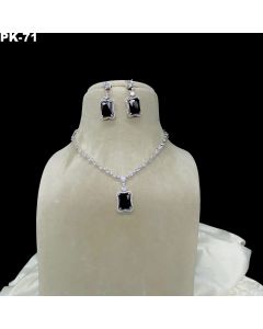 CZ AD Jewelry High Gold Polish Designer Party Wear Fancy Style CZ AD Pendant Set