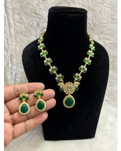 Monalisa AD Gold Plated Necklace Set Beautiful CZ Indian women Jewelry & Earrings