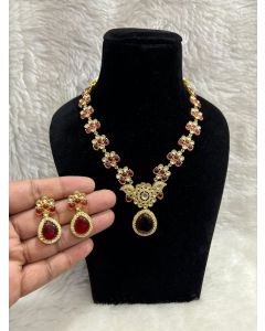 Monalisa AD Gold Plated Necklace Set Beautiful CZ Indian women Jewelry & Earrings