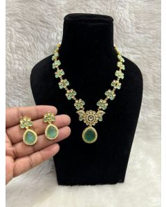 Monalisa AD Gold Plated Necklace Set Beautiful CZ Indian women Jewelry & Earrings