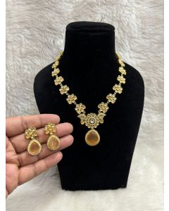 Monalisa AD Gold Plated Necklace Set Beautiful CZ Indian women Jewelry & Earrings