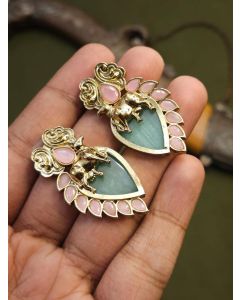 Buy Designer semi precious studs Earrings Animal Leaf Earrings For women jewelry 